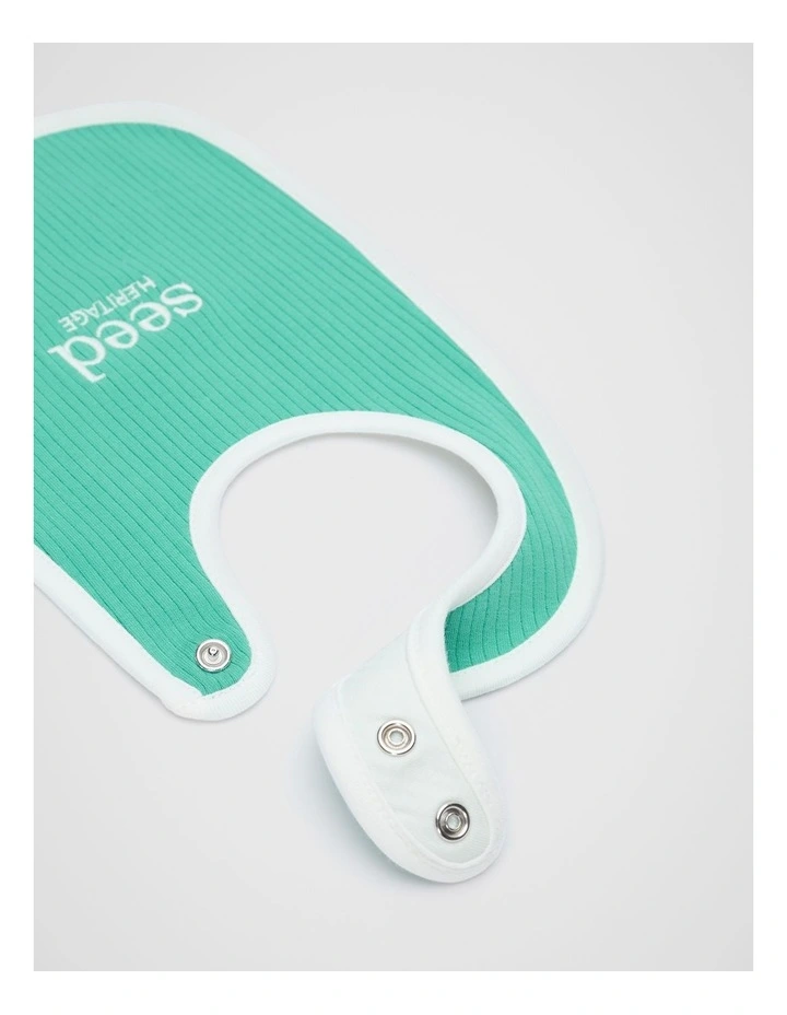 Logo Rib Bib in Jade Green image 2