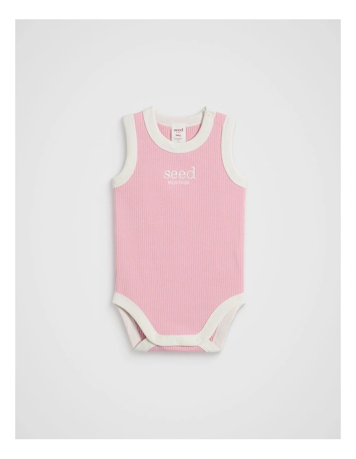 Logo Tank Bodysuit in Bubblegum image 1