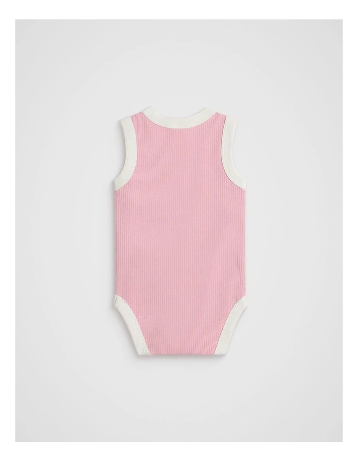 Logo Tank Bodysuit in Bubblegum image 2