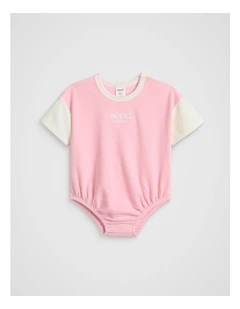 Logo Oversized Bodysuit in Bubblegum