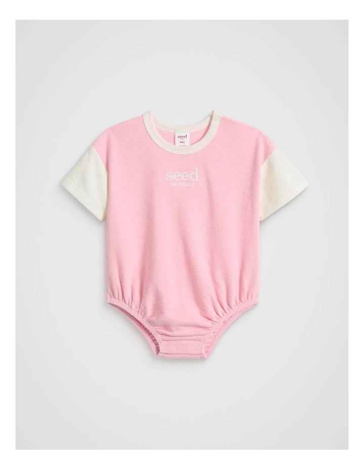 Logo Oversized Bodysuit in Bubblegum image 1