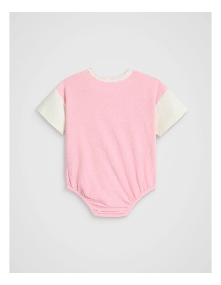Logo Oversized Bodysuit in Bubblegum image 2