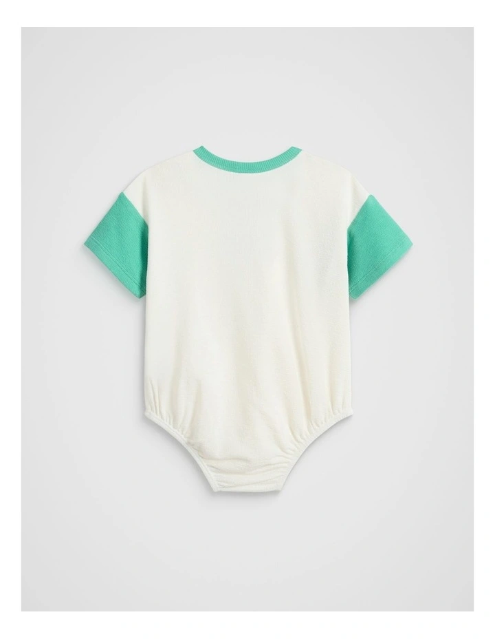 Logo Oversized Bodysuit in Classic Cream image 2