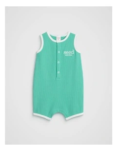 Logo Jumpsuit in Jade Green