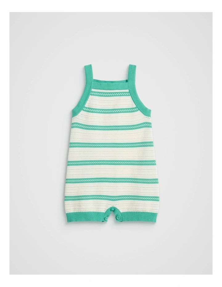 Stripe Knit Romper in Classic Cream image 1