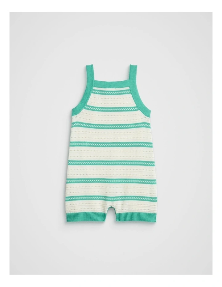 Stripe Knit Romper in Classic Cream image 2