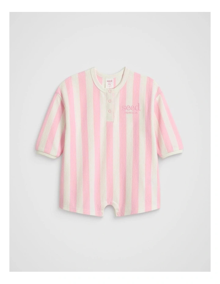 Stripe Logo Oversized Jumpsuit in Bubblegum image 1