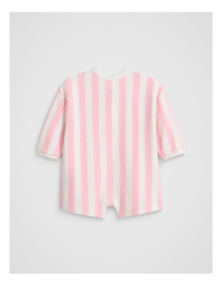 Stripe Logo Oversized Jumpsuit in Bubblegum image 2