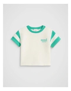 Logo Knit Tee in Classic Cream
