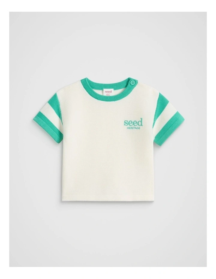 Logo Knit Tee in Classic Cream image 1