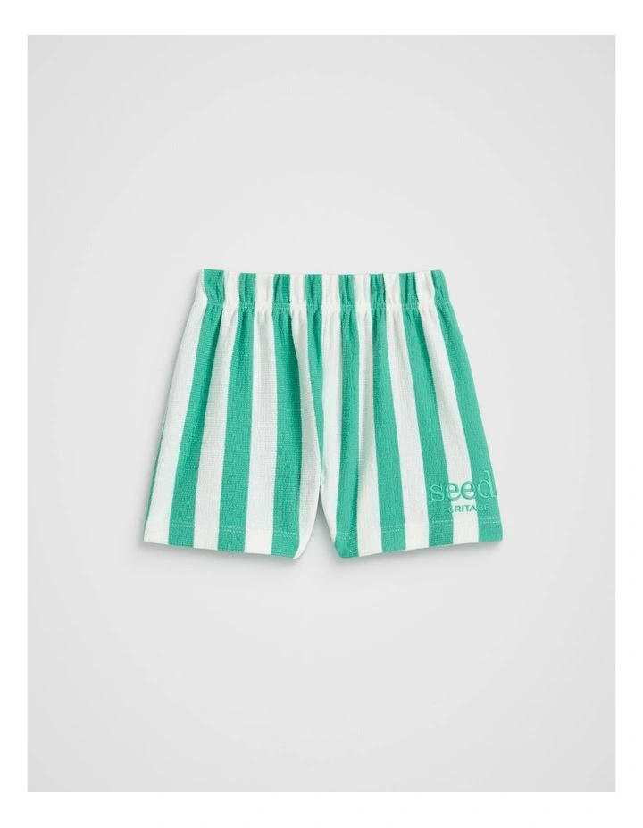 Stripe Logo Short in Jade Green image 1