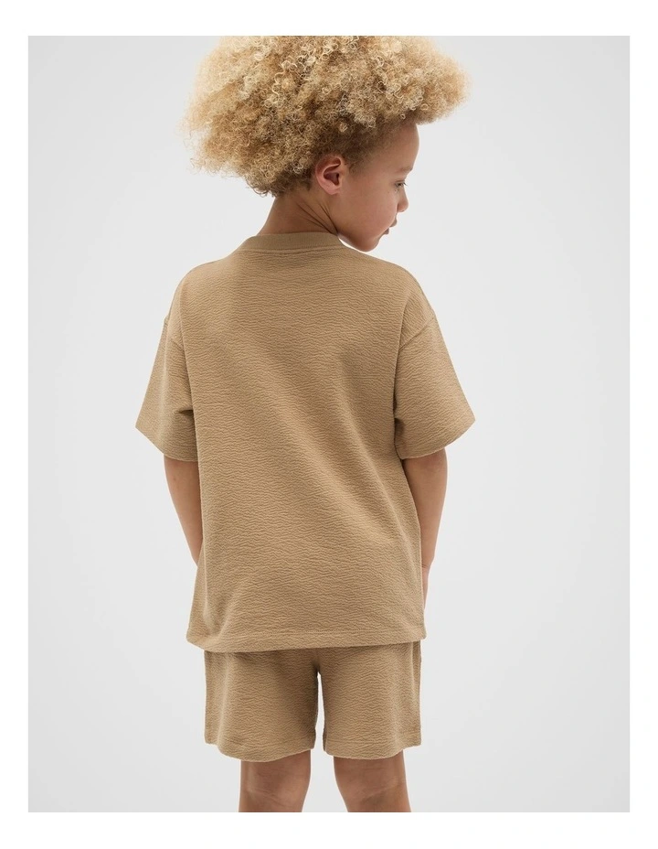 Relaxed Track Tee in Biscotti image 2