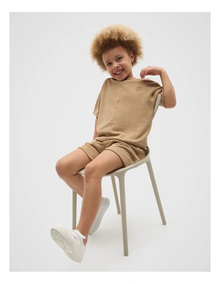 Relaxed Track Tee in Biscotti image 3