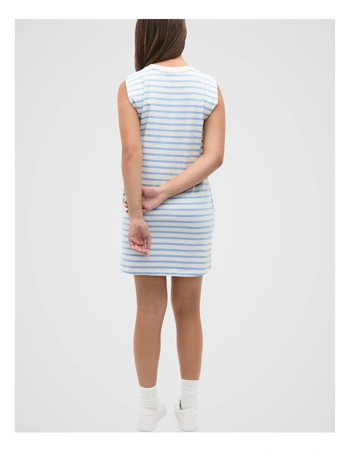 Stripe Logo Dress in Bright Sky image 2