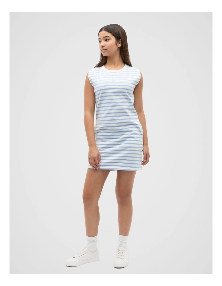 Stripe Logo Dress in Bright Sky image 3