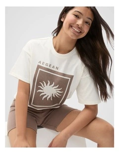 Sun Oversized Tee in Canvas