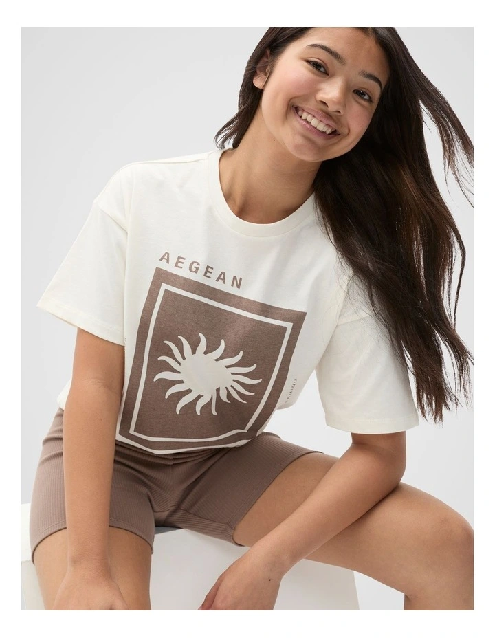 Sun Oversized Tee in Canvas image 1