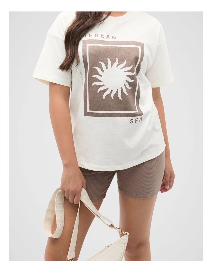 Sun Oversized Tee in Canvas image 3