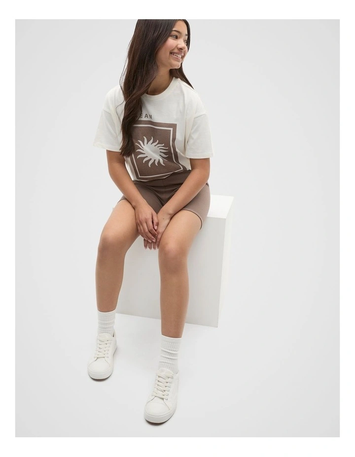 Sun Oversized Tee in Canvas image 4