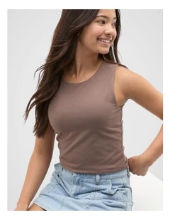 Scoop Neck Tank in Mushroom