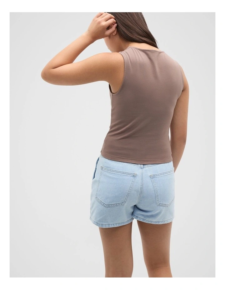 Scoop Neck Tank in Mushroom image 2