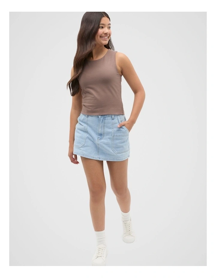 Scoop Neck Tank in Mushroom image 4
