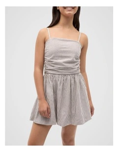Stripe Bubble Dress in Mushroom
