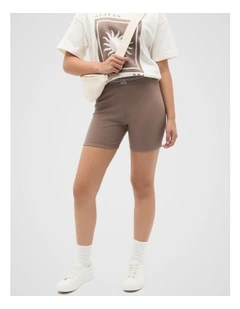 Core Logo Bike Short in Mushroom
