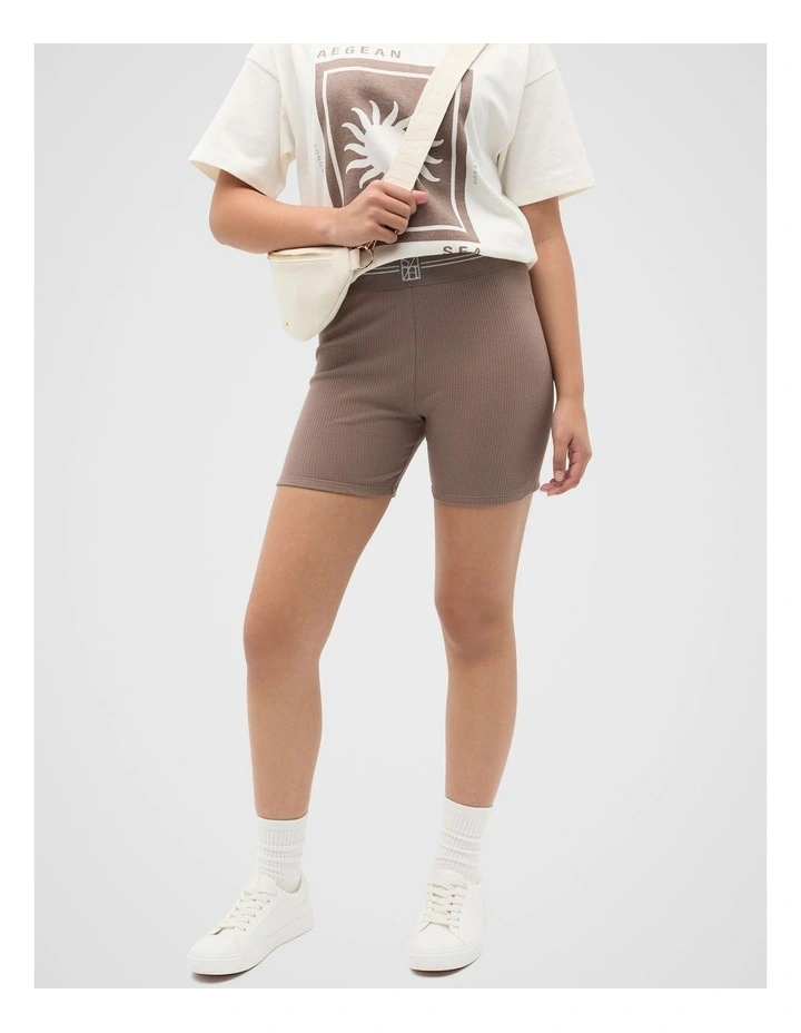 Core Logo Bike Short in Mushroom image 1