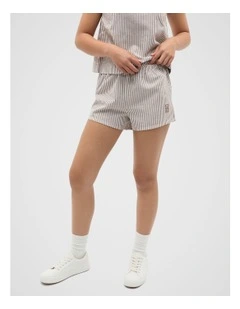 Stripe Shorts in Mushroom