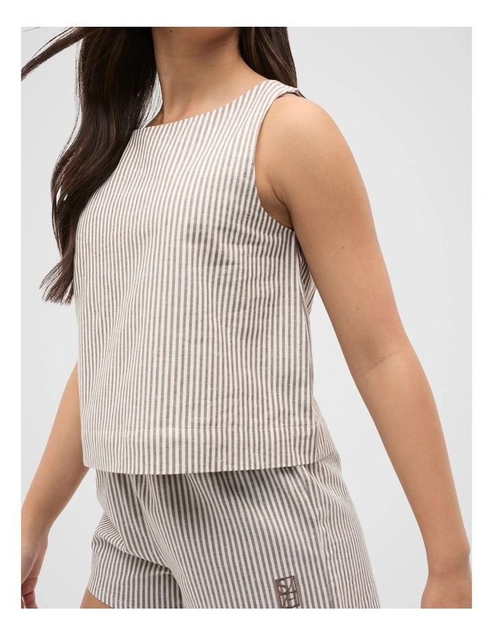 Stripe Shorts in Mushroom image 3
