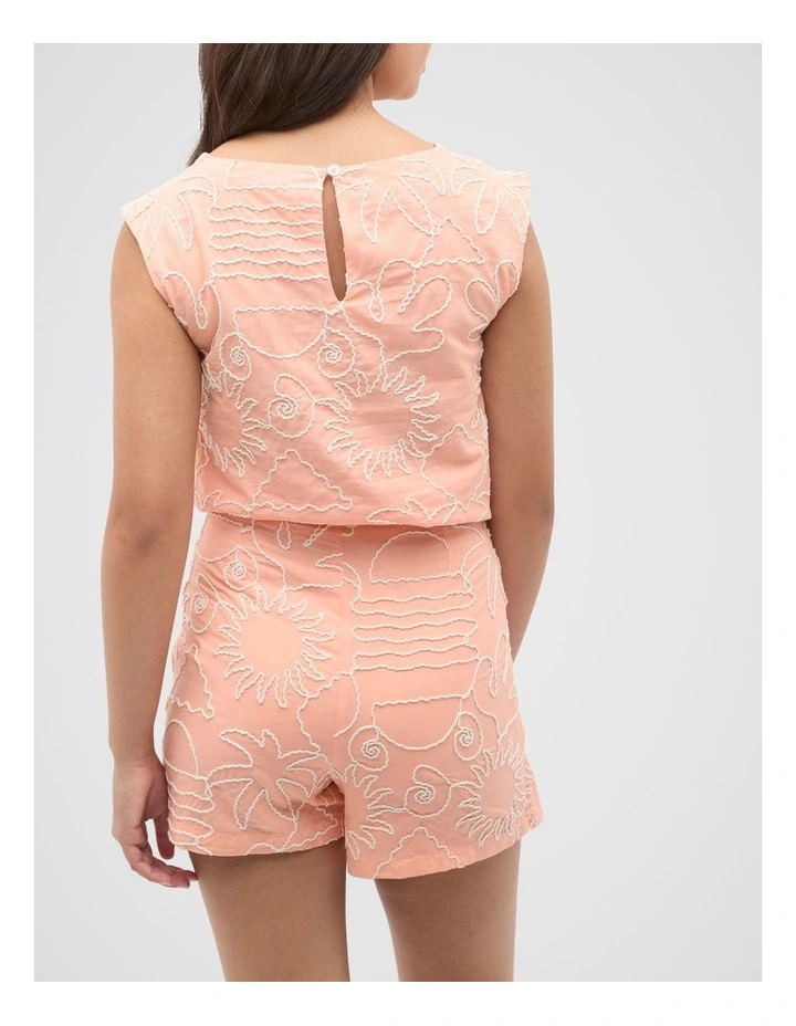 Embroidered Skort in Peach image 2