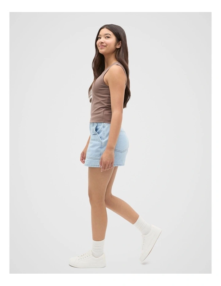 Pocket Denim Skort in Light Wash image 3