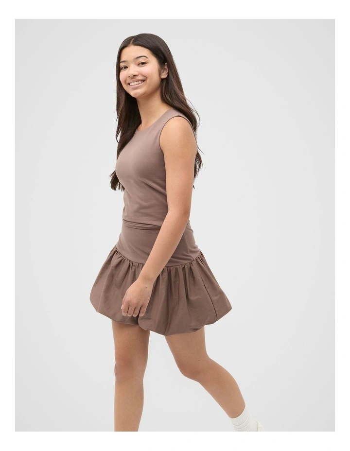 Spliced Bubble Skort in Mushroom image 3