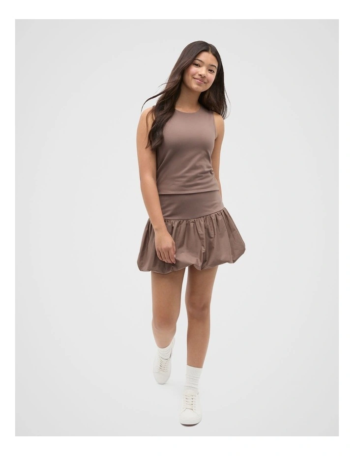 Spliced Bubble Skort in Mushroom image 4