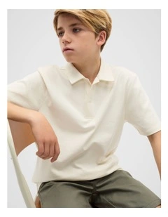 Tee Polo in Vintage Cream