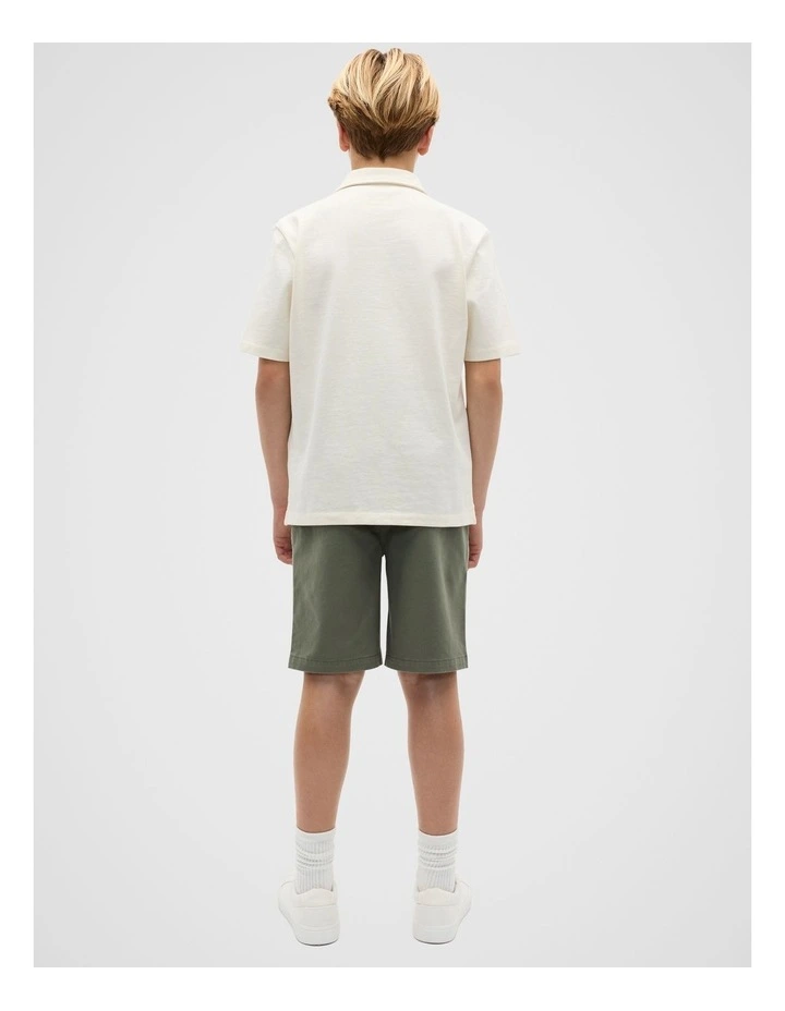 Tee Polo in Vintage Cream image 2