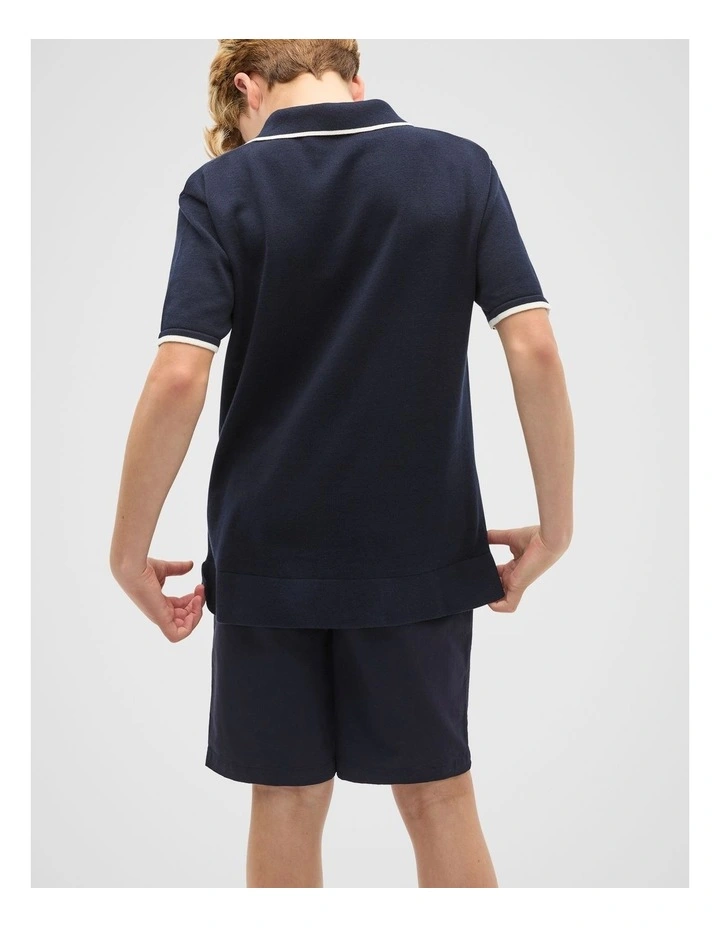 Knit Polo in Midnight Blue image 2