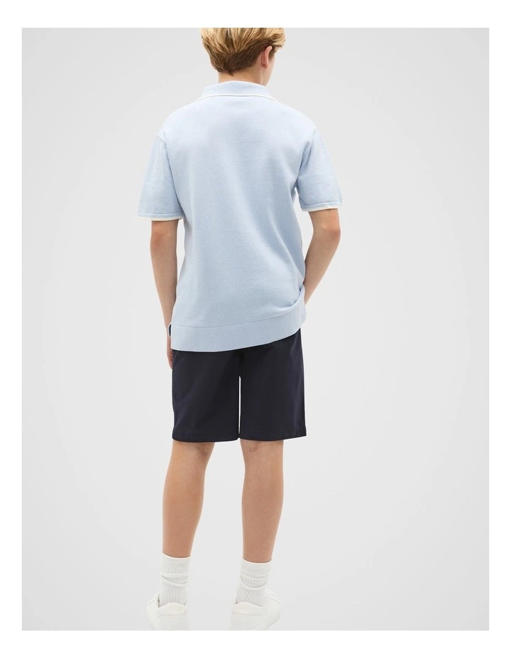 Knit Polo in Sky image 2
