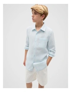 Linen Shirt in Skyway