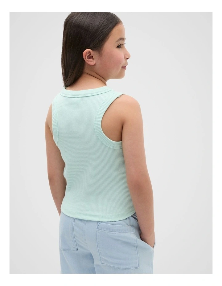 Core Logo Rib Tank in Soft Mint image 2