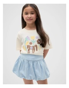 Floral Pony Tee in Vintage Cream