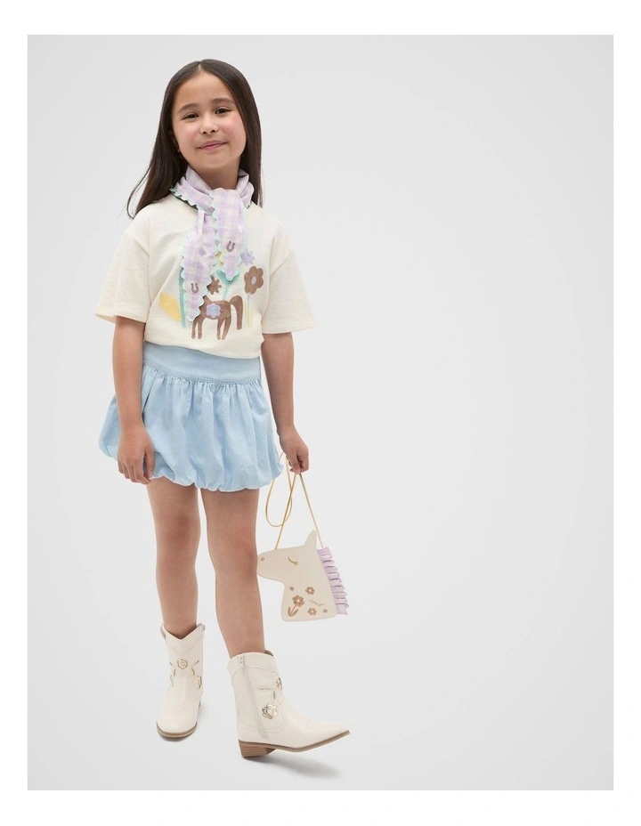 Floral Pony Tee in Vintage Cream image 3