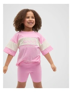 Relaxed Logo Tee in Candy Pink