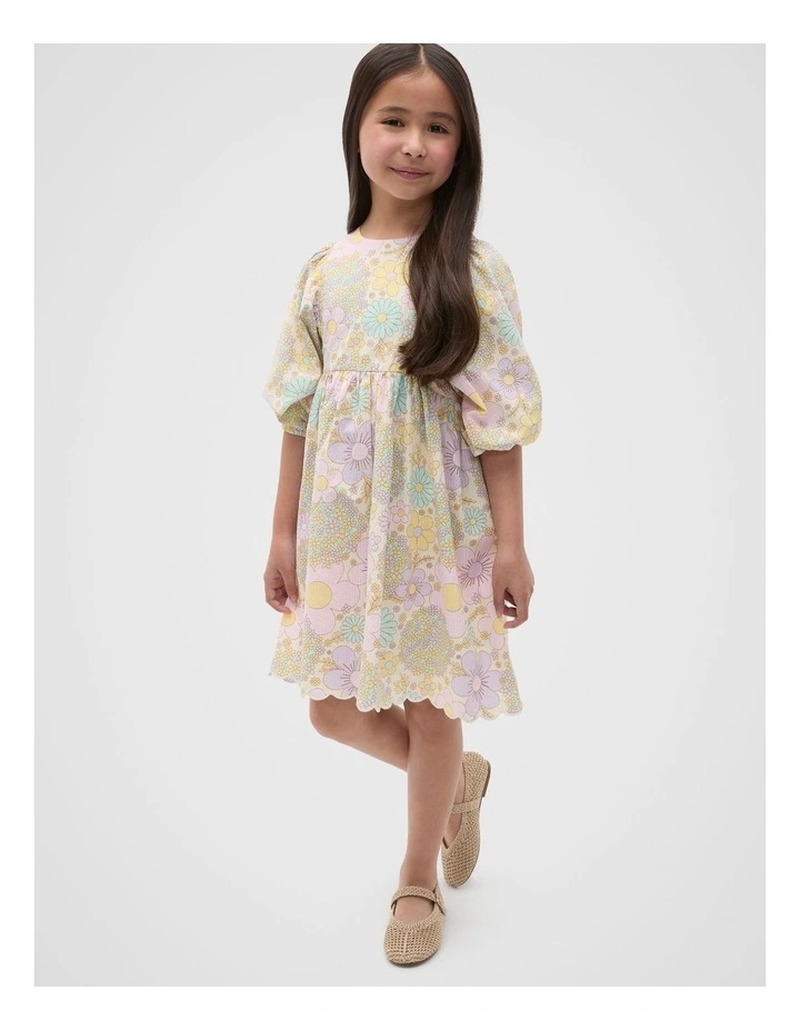Floral Dress in Vintage Cream image 1