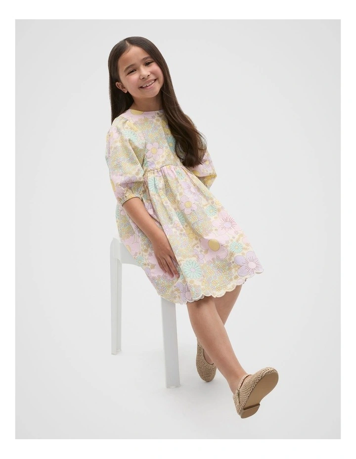 Floral Dress in Vintage Cream image 3