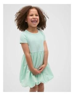 Spliced Logo Dress in Soft Mint