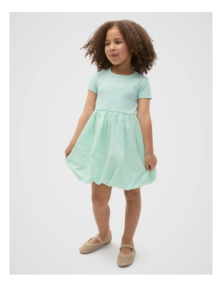 Spliced Logo Dress in Soft Mint image 3