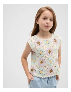 Crochet Top in Vintage Cream