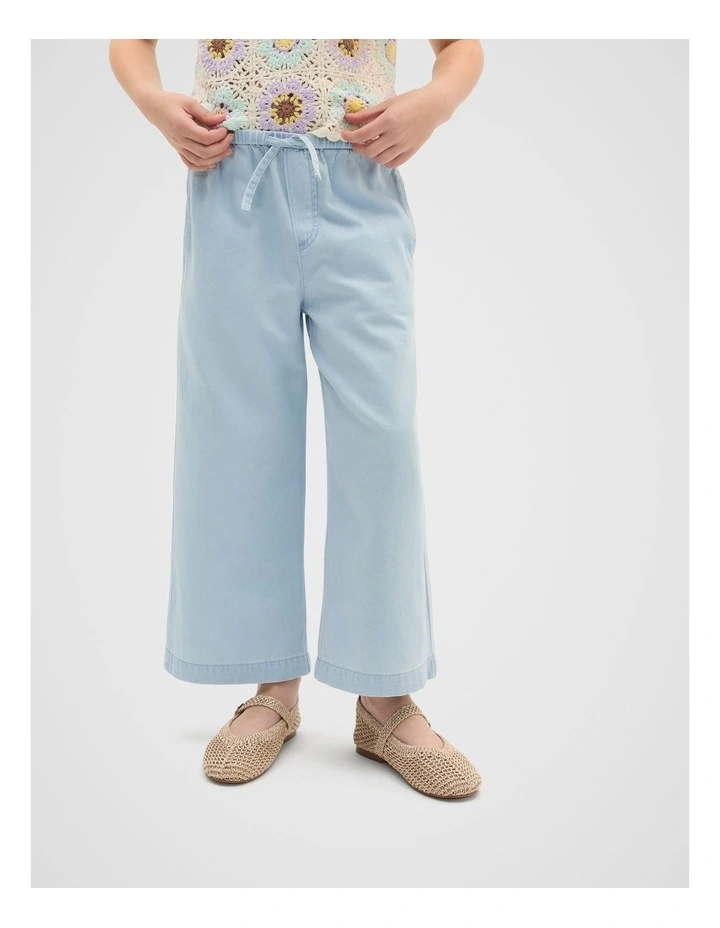 Pull On Pant in Powder Blue Wash image 1